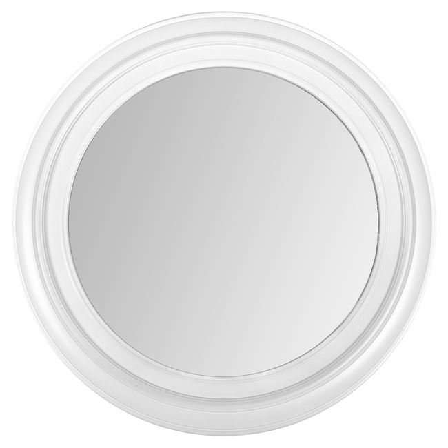 Καθρέφτης Τοίχου Στρογγυλός με Πλαστικό Πλαίσιο Λευκός 54x3.8 cm