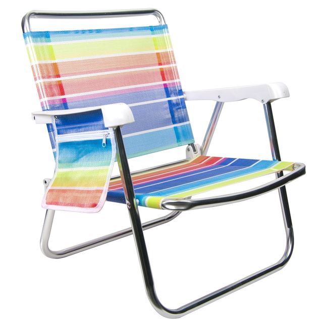 Καρέκλα Παραλίας Πολύχρωμη Ριγέ με Τσέπη 60x61x63 cm