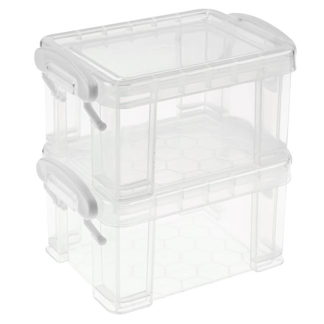 Κουτί Αποθήκευσης με Καπάκι Πλαστικό Διάφανο 10.5x8x6.5 - 2 τμχ.