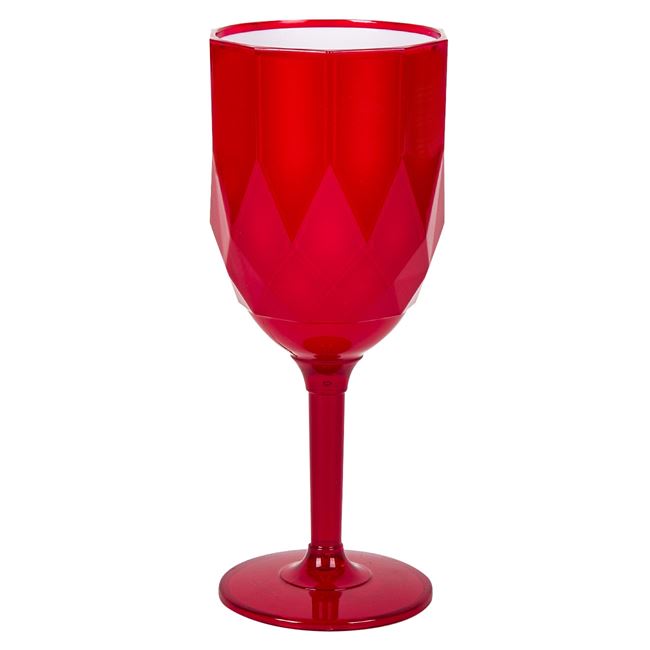Ποτήρι Κρασιού Πλαστικό Κολωνάτο Κόκκινο Λευκό 350 ml