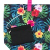 Τσάντα Θαλάσσης Μαύρη Τροπικά Λουλούδια & Νεσεσέρ 56x38x21 cm
