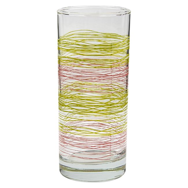 Ποτήρι Νερού Γυάλινο Χρωματιστές Γραμμές 270 ml. - 6 τμχ.