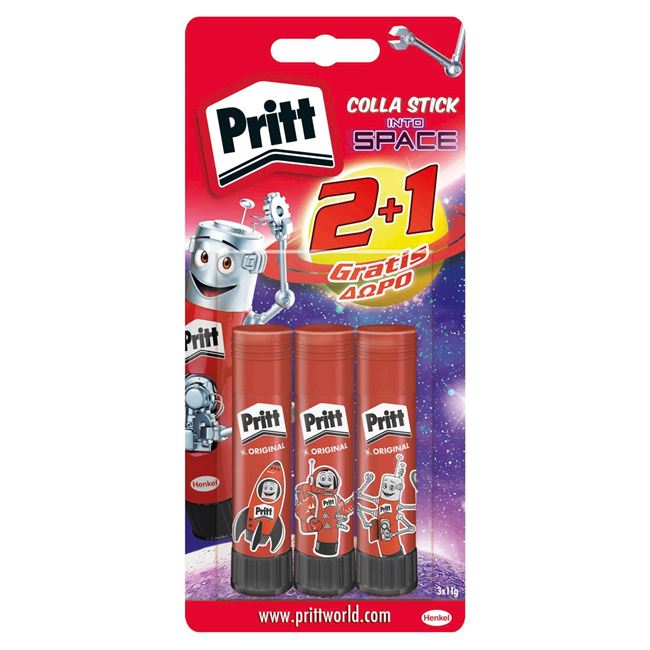 Κόλλα Stick PRITT 11 gr - 2 τμχ. (+1 Δώρο)
