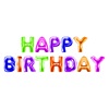 Μπαλόνι Μεταλλιζέ Χρωματιστά Γράμματα "Happy Birthday" 40 εκ.