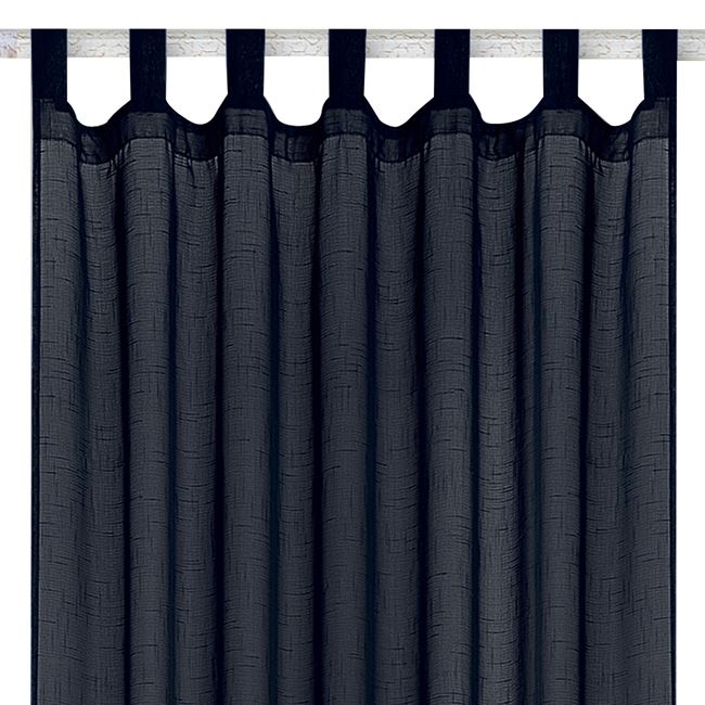 Κουρτίνα Διακοσμητική με Τρέσα Γάζα Μαύρη 140x250 cm