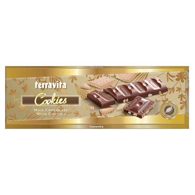 Σοκολάτα Γάλακτος Με Μπισκότο 225g - Terravita