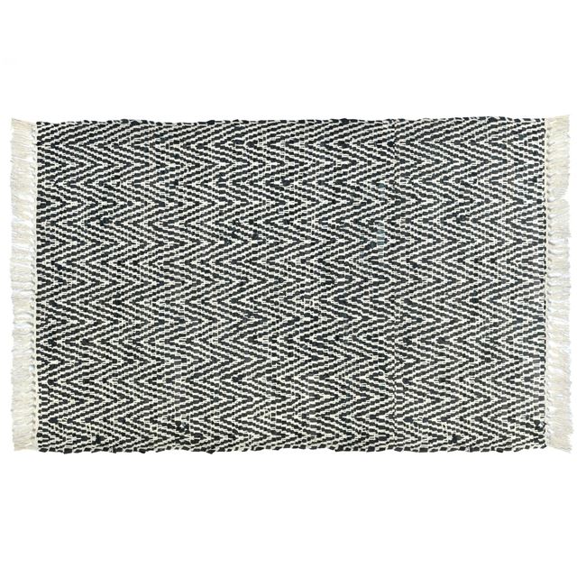 Χαλάκι Δερμάτινο Μαύρο Άσπρο Τόξο 110x65 cm
