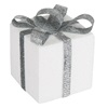 Χριστουγεννιάτικο Στολίδι Δέντρου Αφρώδες Δώρο Λευκό Ιριδίζον Glitter 6 cm