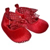 Παπούτσια Βρεφικά Κόκκινο Βελούδο Μπαρέτα Κορδέλα