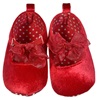Παπούτσια Βρεφικά Κόκκινο Βελούδο Μπαρέτα Κορδέλα