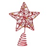 Χριστουγεννιάτικη Κορυφή Δέντρου Κόκκινο Αστέρι Διάτρητο Χρυσές Μπίλιες 18 cm