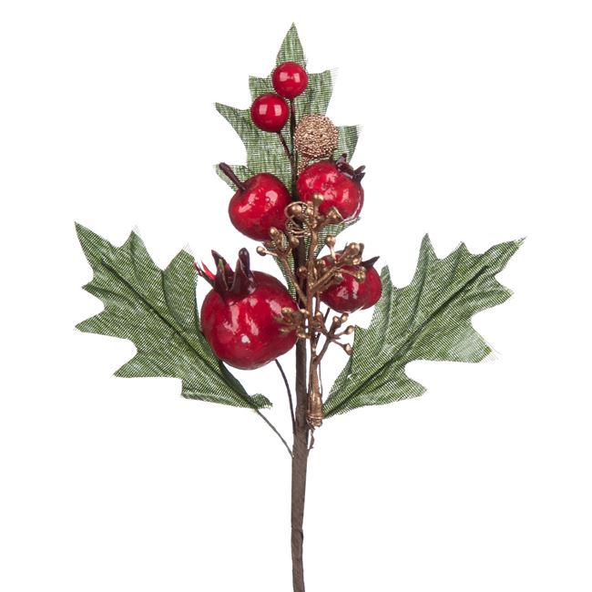 Χριστουγεννιάτικο Κλαδί Berries Ρόδια 17 εκ.