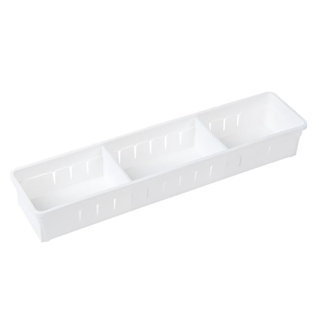 Organizer Πλαστικό Λευκό 2 Διαχωριστικά 35x8x5 cm