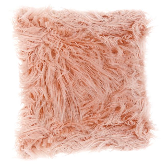 Μαξιλάρι Χειμερινής Διακόσμησης Γούνινο Ροζ Mongolian 40x40 cm