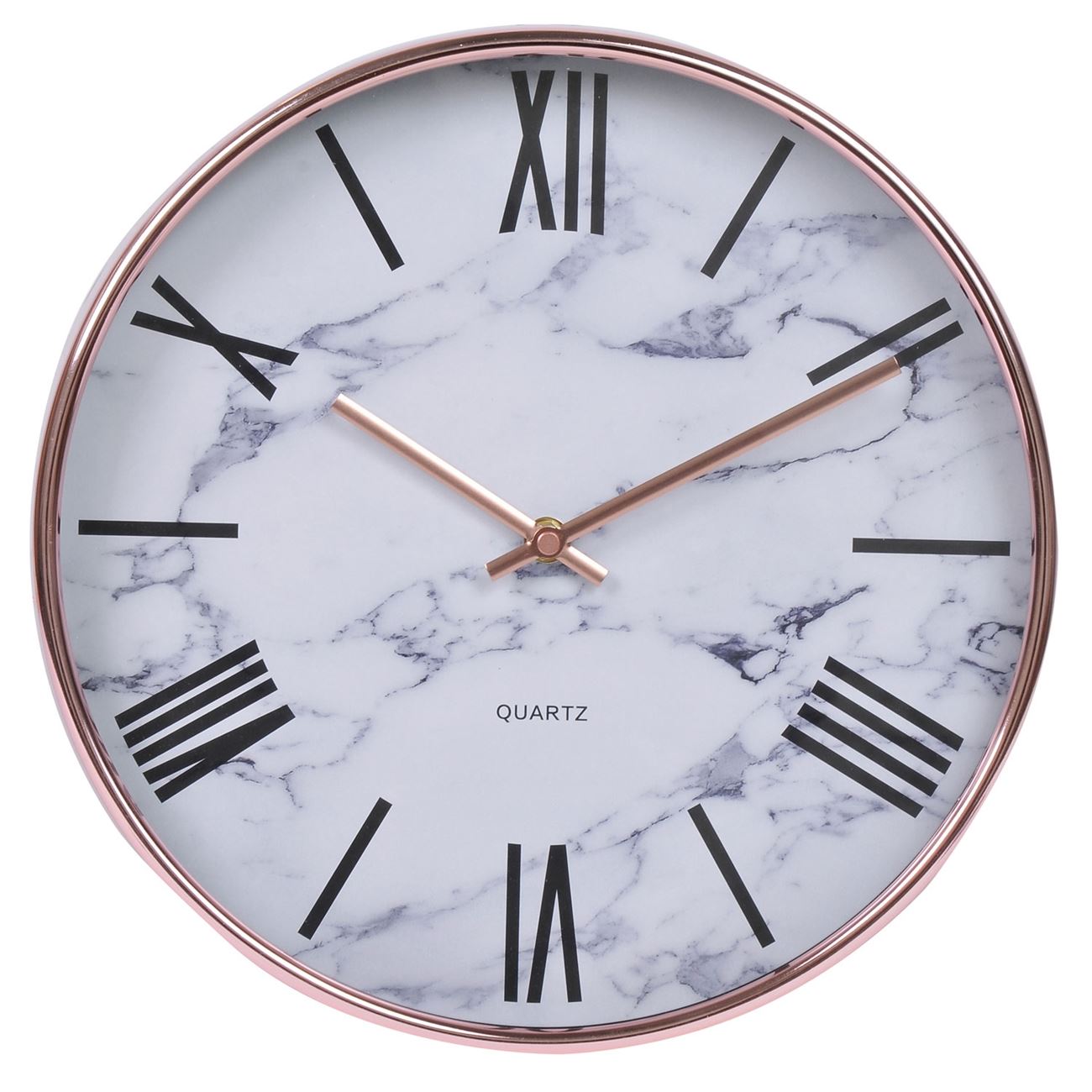 Ρολόι Τοίχου Μπαταρίας Marble Ροζ Χρυσό 30.5 cm < Πλαστικά Ρολόγια Τοίχου |  Jumbo