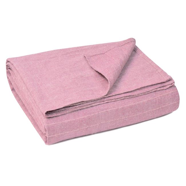 Ριχτάρι Καλοκαιρινής Διακόσμησης Βαμβακερό Ροζ Λευκή Ρίγα 280x180 cm