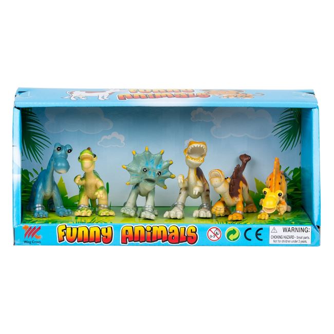 Παιχνίδι Cartoon Ζωάκια Δεινόσαυροι  6.5 cm - 6 τμχ.