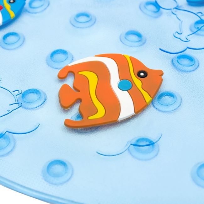 Αντιολισθητικό Πατάκι Μπάνιου 3D Ψαράκια Μπλε Πορτοκαλί 70x40 cm
