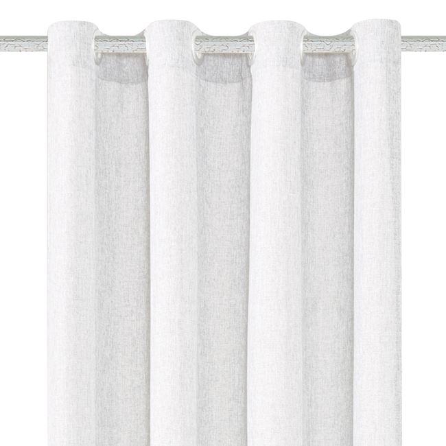 Κουρτίνα Διακοσμητική με Κρίκους Λινάτσα Λευκή 140x250 cm