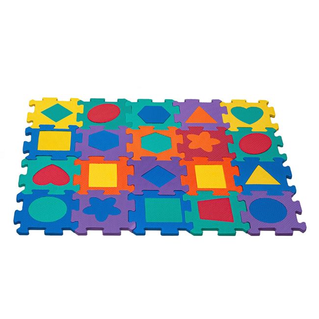 Παιδικό Παζλ Δαπέδου Γεωμετρικά Σχήματα 15x15 cm (20 Κομμάτια)