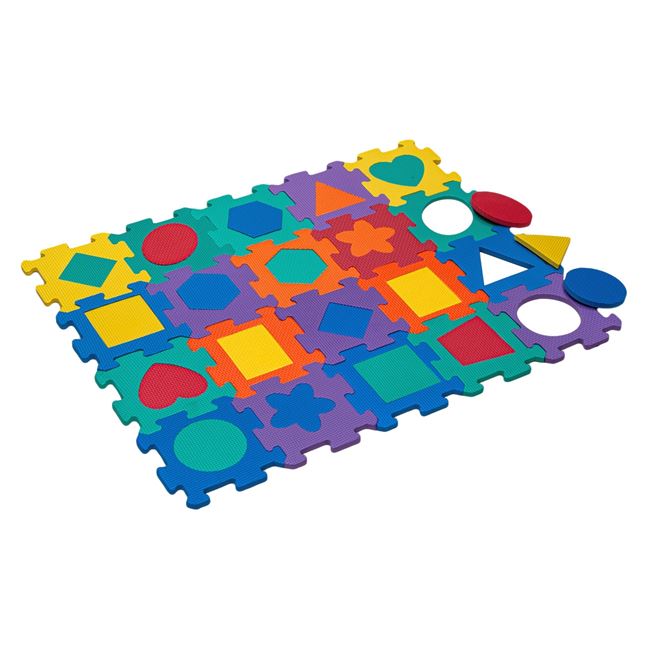 Παιδικό Παζλ Δαπέδου Γεωμετρικά Σχήματα 15x15 cm (20 Κομμάτια)