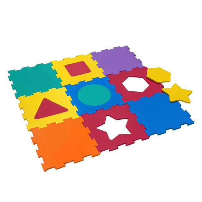 Παιδικό Παζλ Δαπέδου Γεωμετρικά Σχήματα 31.5x31.5 cm (9 Κομμάτια)