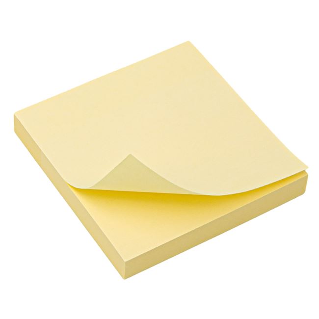 Αυτοκόλλητα Χαρτάκια Σημειώσεων Παλ Κίτρινα 7.6x7.6cm - 100 Φ