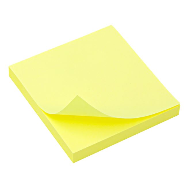 Αυτοκόλλητα Χαρτάκια Σημειώσεων Κίτρινα 7.6x7.6 cm - 100 Φ
