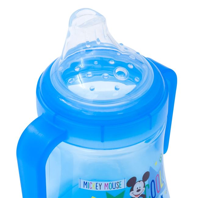 Εκπαιδευτικό Ποτήρι με Χερούλι Πλαστικό Γαλάζιο Για Αγόρι MICKEY 270 ml