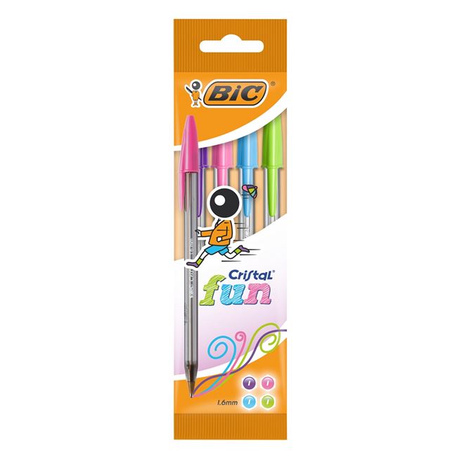 Στυλό BIC Ballpen Cristal Fun - 4 τμχ.
