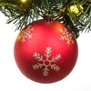  Σετ Χριστουγεννιάτικες Μπάλες Κόκκινες Χρυσή Νιφάδα 8 cm - 4 τμχ.