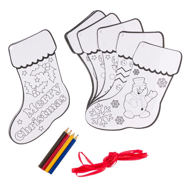 Χριστουγεννιάτικο Σετ Χειροτεχνίας Κάλτσες με 4 Ξυλομπογιές