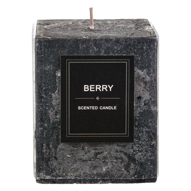 Κερί Τετράγωνο Αρωματικό Mαύρο Berry 7.5x7.5x10 cm