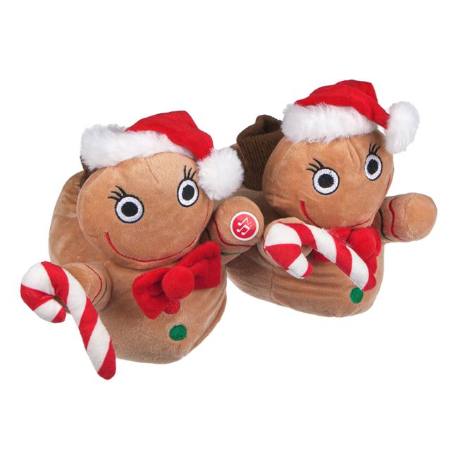 Χριστουγεννιάτικες Παντόφλες 3D Cookies με Μουσική Anti-slip - 1 ζευγ. 25-26