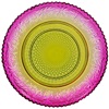 Πιάτο Σερβιρίσματος Γλυκού Γυάλινο Ροζ Λαχανί Σκάλισμα 15 cm