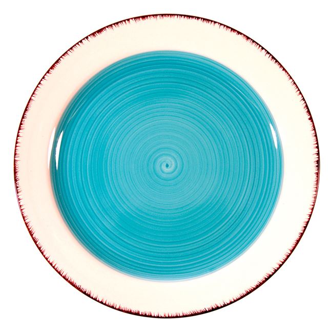 Πιάτο Ρηχό Κεραμικό Τυρκουάζ Σχέδιο 19 cm