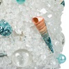 Διακοσμητικό Γυάλινο Βάζο Κρύσταλλα Κοχύλια Τυρκουάζ Πέρλες 8x11 cm