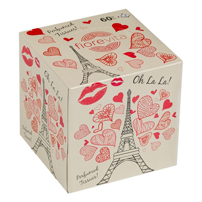 Χαρτομάντηλα Αρωματισμένα Κουτί Κύβος 2 ply Paris - 100 τμχ.
