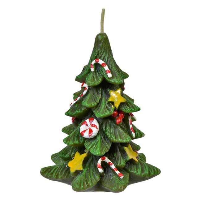 Κερί Χριστουγεννιάτικο Δέντρο Πράσινο Στολίδια 14cm