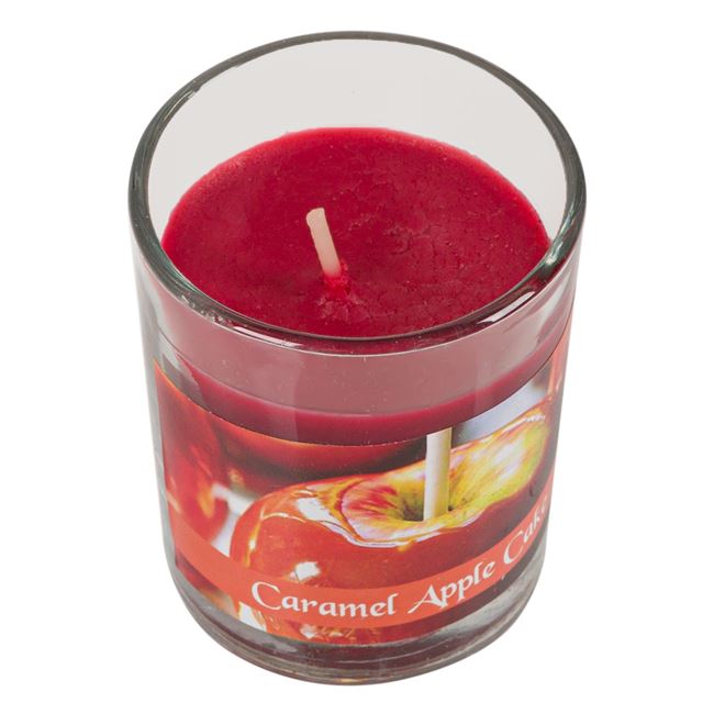 Κερί Aρωματικό Κόκκινο σε Ποτήρι Caramel Apple Cake 5x6.5 cm