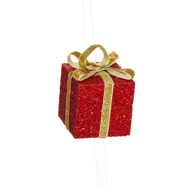 Χριστουγεννιάτικο Διακοσμητικό Κρεμαστό Αφρώδη Δώρα Κόκκινα 63 cm