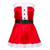 Χριστουγεννιάτικο Φόρεμα Βελουτέ Κόκκινο Λευκή Γούνα Στράπλες - One Size
