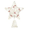Χριστουγεννιάτικη Κορυφή Δέντρου Λευκό Ιριδίζον Αστέρι Διάτρητο Μπίλιες 18 cm 