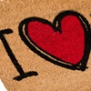 Πατάκι - Χαλάκι Εξώπορτας Φυσικό Χρώμα Κόκκινη Καρδιά 60x40 cm