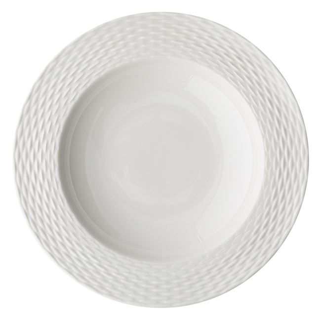 Πιάτο Σερβιρίσματος Βαθύ Πορσελάνη Off White Μπορντούρα 23 cm