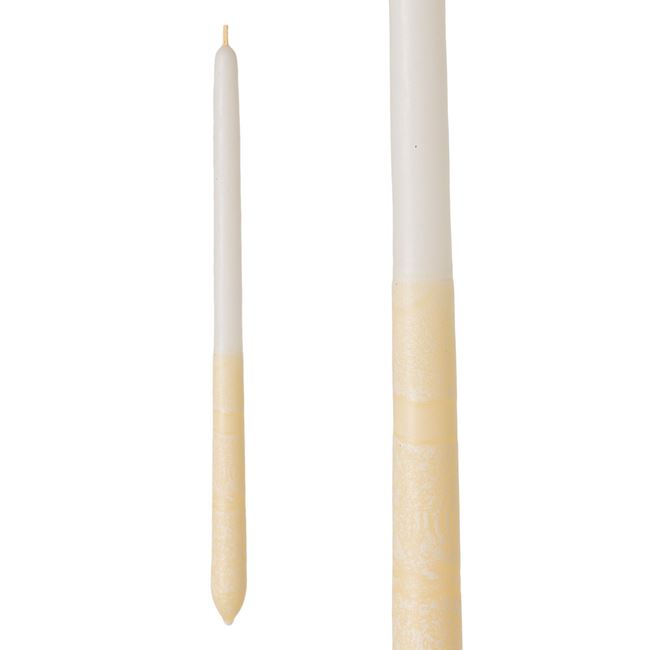 Λαμπάδα Κρακελέ Εκρού Λευκή 30cm