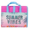 Ψάθα Παραλίας Τσάντα Μονή Ροζ Σιέλ Summer Vibes με Φουσκωτό Μαξιλάρι 180x86 cm