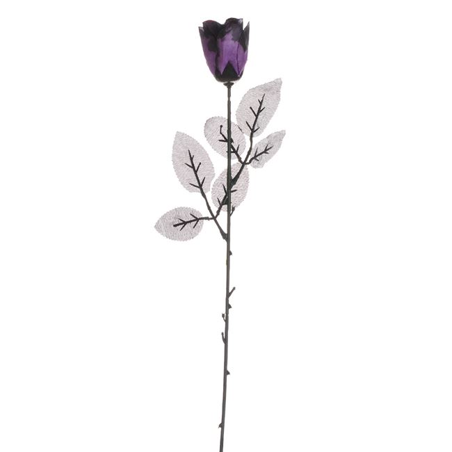 Λουλούδι Διακοσμητικό Τριαντάφυλλο Μαύρο Μωβ 47 cm
