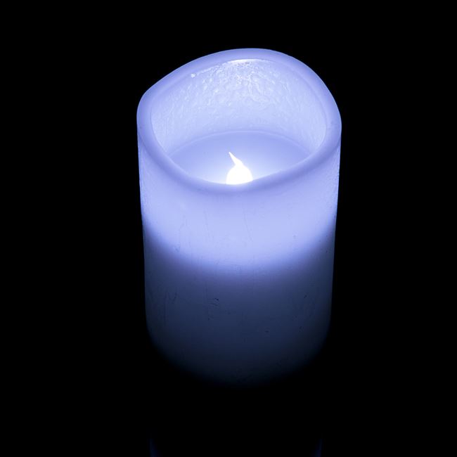 Κερί LED Διακοσμητικό Λευκό Κυματιστή Κορυφή 8x12 cm - Ψυχρό Φως Φλόγας 