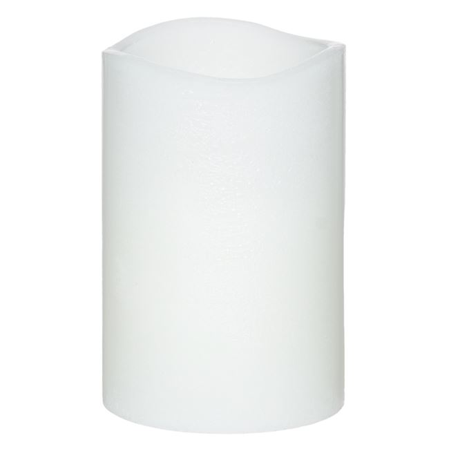 Κερί LED Διακοσμητικό Λευκό Κυματιστή Κορυφή 8x12 cm - Ψυχρό Φως Φλόγας 
